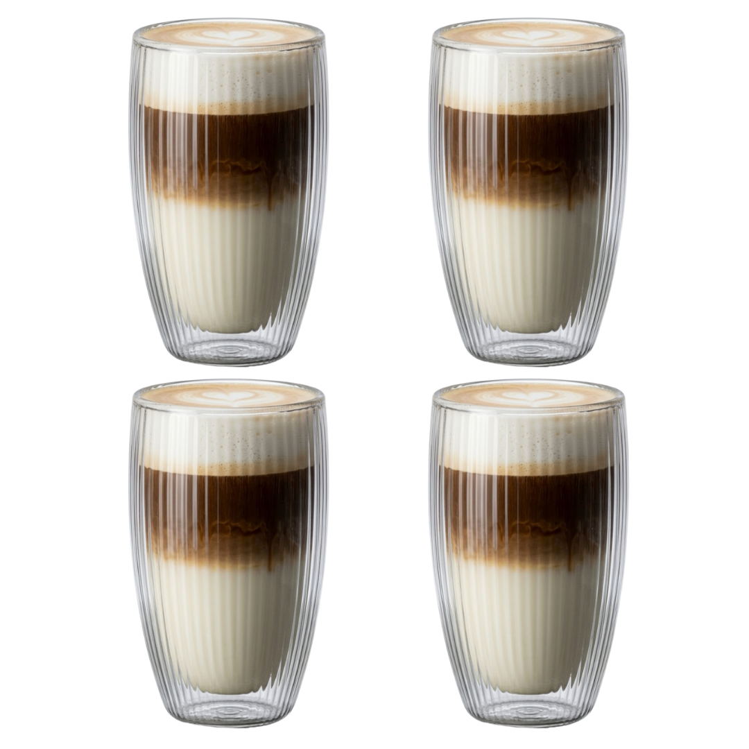 Handgeblazen Dubbelwandige Glazen - 450ML - 4 Stuks
