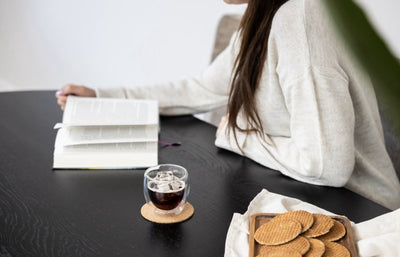 Betrahan Handgeblazen Dubbelwandige Glazen - 150ML Set van 4 - Koffieglazen - Theeglazen - Gratis Glazen Rietjes
