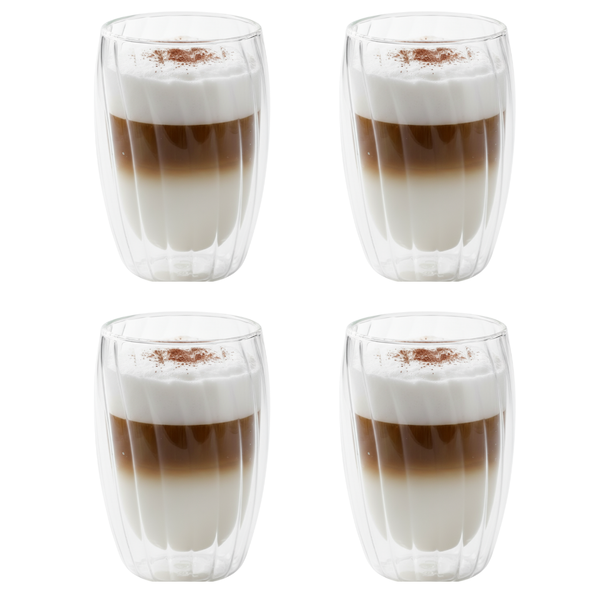 Handgeblazen Dubbelwandige Glazen - 450ML - 4 Stuks