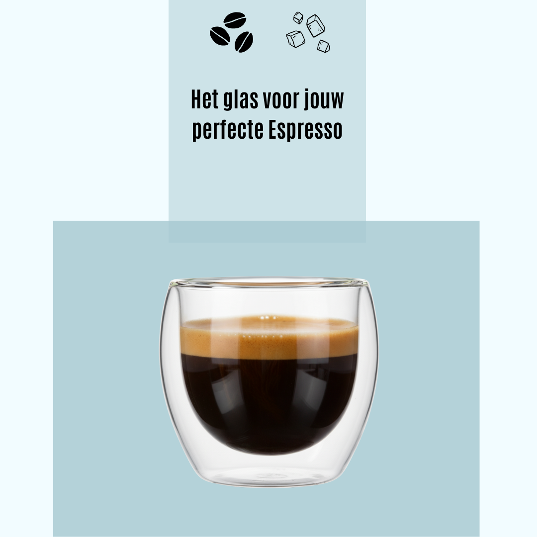 Handgeblazen Dubbelwandige Glazen - 80ML - 6 Stuks