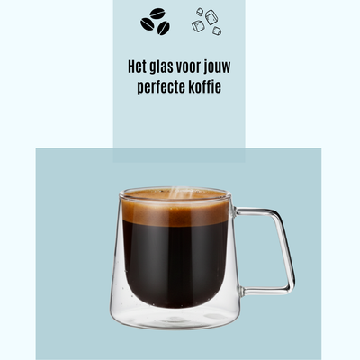 Handgeblazen Dubbelwandige Glazen Met Oor - 150ML - 2 Stuks