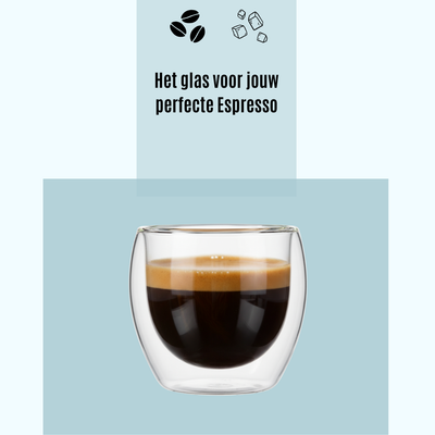 Handgeblazen Dubbelwandige Glazen - 80ML - 6 Stuks