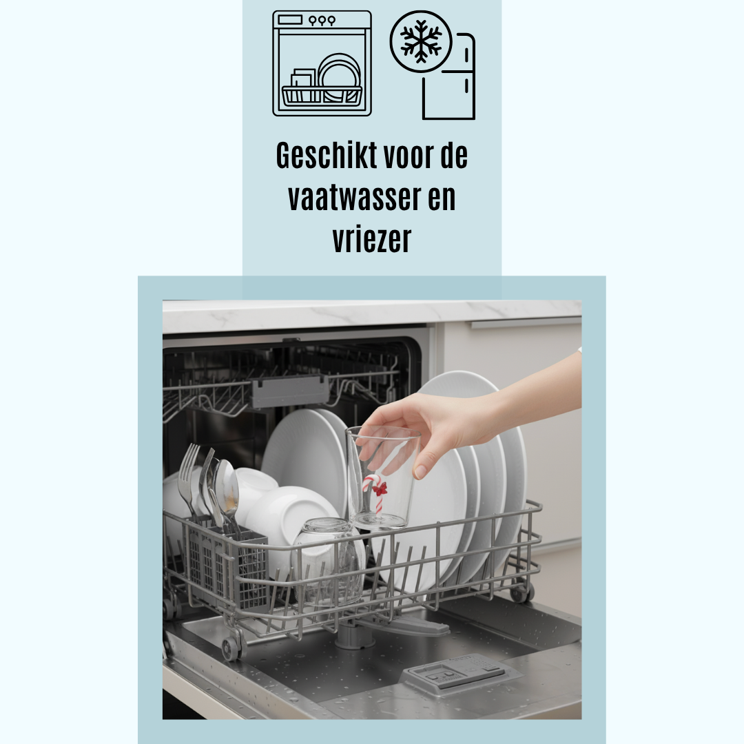 Drinkglazen - Handgeblazen - Kerst Design - 5 stuks - 300ML