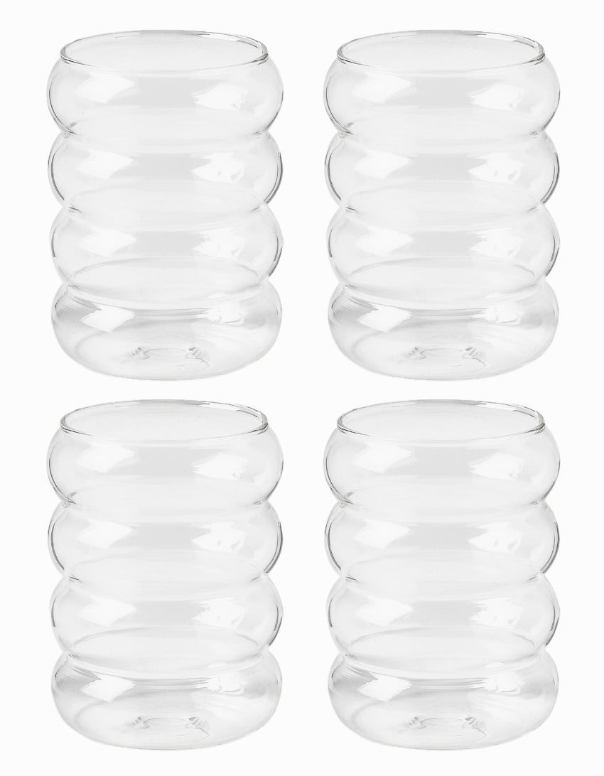 Betrahan Drinkglazen - Set van 4 - 350ML - Frisdrankglazen - Waterglazen - Glazen - Gratis Glazen Rietjes