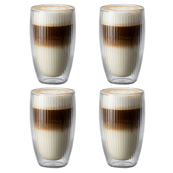 Handgeblazen Dubbelwandige Glazen - 450ML - 4 Stuks