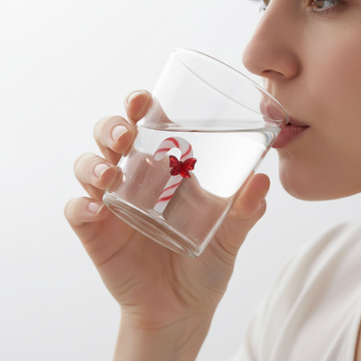 Drinkglazen - Handgeblazen - Kerst Design - 5 stuks - 300ML