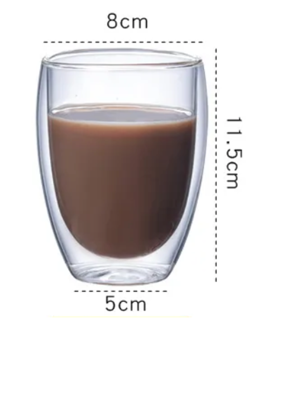 Betrahan Handgeblazen Dubbelwandige Glazen - 350ML Set van 4 - Theeglazen - Koffieglazen - Gratis Glazen Rietjes