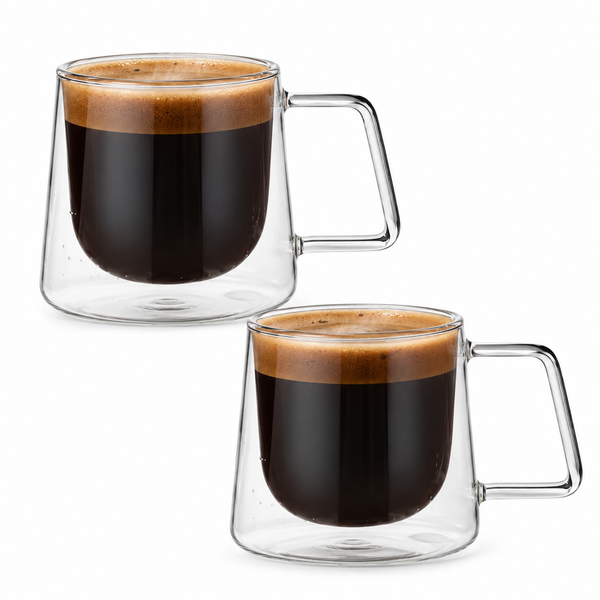 Handgeblazen Dubbelwandige Glazen Met Oor - 150ML - 2 Stuks