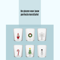 Drikkeglas - Mundblæste - Juledesign - 5 stk. - 300ML 4