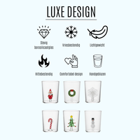 Drikkeglas - Mundblæste - Juledesign - 5 stk. - 300ML 6