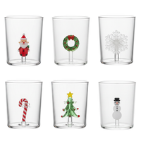 Drikkeglas - Mundblæste - Juledesign - 5 stk. - 300ML 1