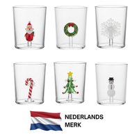 Drikkeglas - Mundblæste - Juledesign - 5 stk. - 300ML 7