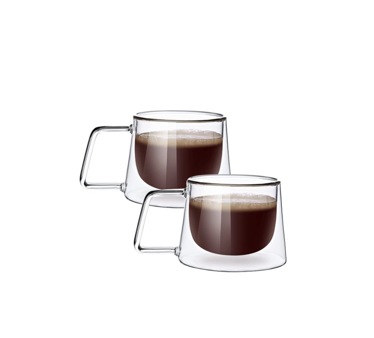 Betrahan - Dubbelwandige Glazen Met Oor - 4 Stuks - 200ML