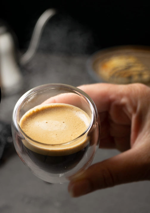 Betrahan Handgeblazen Dubbelwandige Glazen - 80ML Set van 6 Stuks - Espressoglazen - Koffieglas - Shotglas
