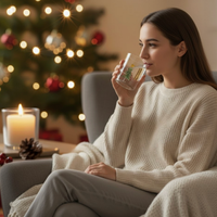 Drikkeglas - Mundblæste - Juledesign - 5 stk. - 300ML 2