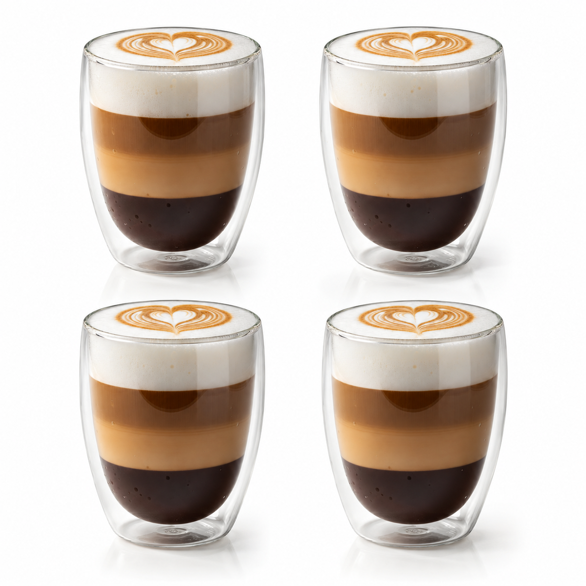 Handblown Double-Walled Glasses - 350ML - Set of 4