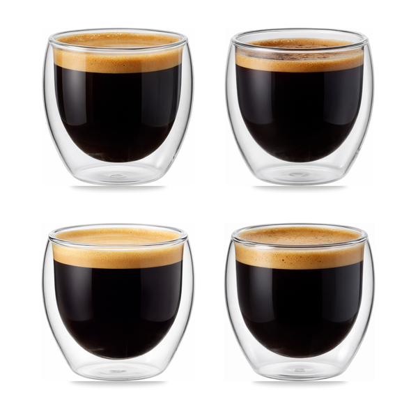 Hand-blown Double-walled Glasses - 150ML - Set of 4